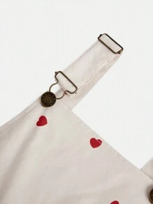 SHEIN Girlism Mono informal con estampado de corazones y flores para niñas preadolescentes