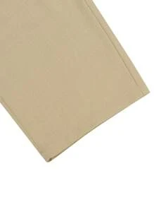 Manfinity Hypemode Men Casual Solid Color Simple Stylish Everyday Trousers For Ceremony, Formal - Khaki - View 8