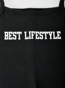 SHEIN Explorewe 2pcs/Set Tween Girl Solid Color Splice Front Button Long Sleeve Simple Blouse And Jumpsuit Set - Red - View 6