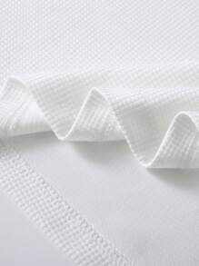 Manfinity LEGND Men's Casual Color Block Trim Notched Neck Short Sleeve T-Shirt - White - View 6