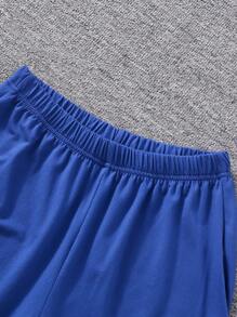 6pcs/Set Tween Boys Casual American Style Letter Embossed Multi-Color Multi-Piece Short Sleeve T-Shirt & Shorts 2 Pieces Set - Multicolor - View 7