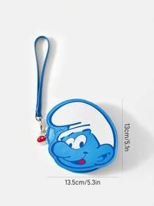 SHEIN X The Smurfs 时尚可爱卡通图案零钱包 - 藍色 - 查看 8
