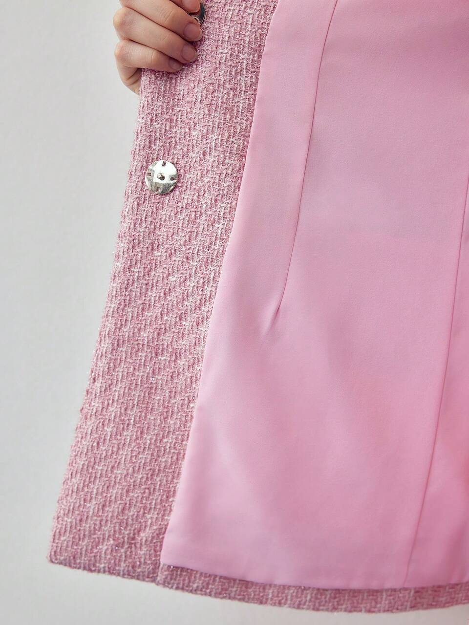 MOTF STUDIO STRUCTURED RHINESTONE BUTTON UP BLAZER,SPRING/SUMMER
