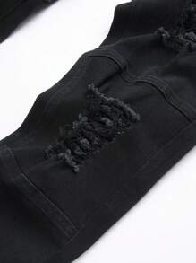 Manfinity LEGND Heren jeans met knoopsluiting en versleten casual spijkerbroek, dagelijkse kleding