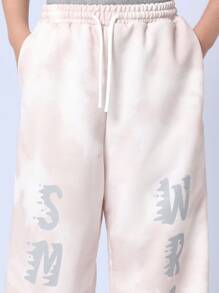 SUMWON 学院风套装卫衣阔腿裤运动服宽松秋冬假日礼物青少年 - 粉色 - 查看 7