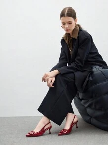 CUCCOO BIZCHIC Women's Red Pointed Toe High Heel Pumps, Stilettos Vintage Style Comfortable And Versatile New Arrival Spring Shoes Spring Break Easter - Red - View 5