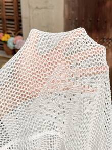 SHEIN Bowknot Tie Front Maternity Cardigan, Hollow Out Long Sleeve Sweater