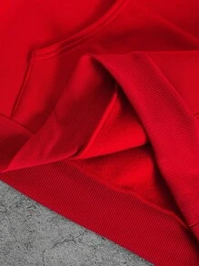 PAVTROS Manfinity Streetrush 1pc Men's Racing Letter Print Simple Hooded Casual Sweatshirt, Everyday Wear - Red - View 7