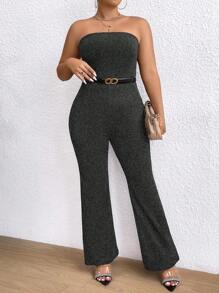 Celure Plus Size Fashion Office Wear Tube Top Jumpsuit