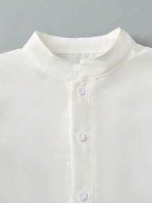 2pcs Set, Vintage Style Robe Top And Pants, Vacation Outfit For Teen Boys - White - View 6