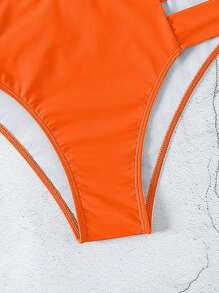 Costavie 2026 Spring/Summer Women's Orange Side High Cut Hollow Design Sexy Bikini Bottoms - Orange - View 4