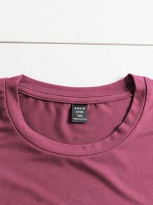 SHEIN LUNE Camiseta de mujer talla grande con estampado de eslogan, "JESÚS ES MI DIOS, MI REY, MI SEÑOR, MI SALVADOR, MI SANADOR, MI REFUGIO, MI PROVEEDOR, MI FUERZA, MI DEFENSOR, MI PROTECTOR, MI PAZ, MI ALEGRÍA, MI VIDA, MI TODO" - Rosa - Ver 4