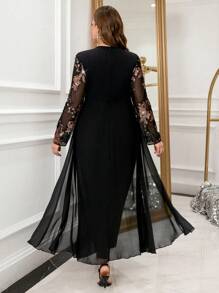 SHEIN Clasi Plus Size Women's Sequin Black Elegant Jumpsuit, Spring/Summer ,Vacation Outfits Woman,Going Out Outfits,Valentine's Day,Rompers For Women,Jumpsuit Women Elegant