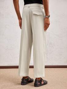 AKNOTIC Party Pantalones rectos de cintura media larga tejidos para hombres, adecuados para uso diario, primavera/verano, vacaciones, fiesta, combinación de pareja