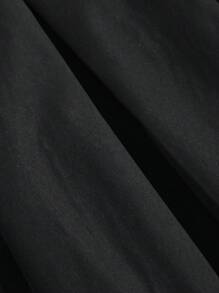 SHEIN MOD Duży rozmiar Czarny Kontrastowy Kolor Vintage Dwuczęściowy Garnitur Zestaw, Styl Studencki, Jesień/Zima
