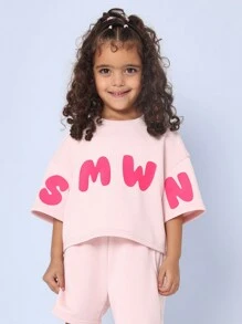 SUMWON Smwn Logo Statement Boxy Oversized Co-Ord Set Two Piece Shorts Wear Streetwear Summer Spring Casual Athleisure Sporty Fashion Week Urban Playset - 粉色 - 查看 3