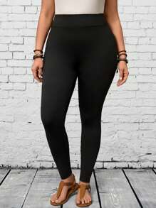 EMERY ROSE 大码女式休闲高腰无缝紧身裤 - 彩色 - 查看 4