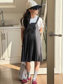 DAZY Vestido de otoño para niña preadolescente - Gris - Ver 6
