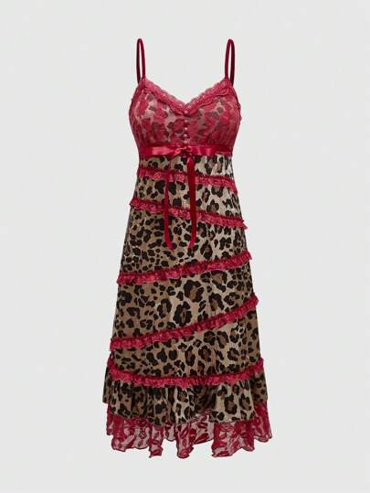 Grunge Punk فستان منتصف الطول نسائي مخطط بنقشة النمر، مناسب لمناسبات الحفلات والمناسبات الرسمية