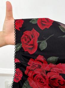 SHEIN Privé Damska, letnia, walentynkowa, seksowna, siateczkowa, różowa, z wysokim stanem, dopasowana mini spódniczka