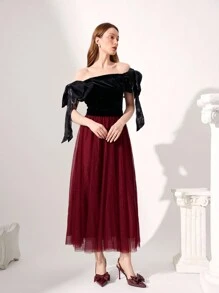 CUCCOO CHICEST Women's Pointed Toe Faux Leather Slip-On High Heel Pumps With Oversized Bow Design, Romantic And Elegant, Wine Red Color, Suitable For Dates, Tea Parties, And Parties For And Vibe And Spring Shoes Spring Break Easter Prom Heels - Burgundy - View 2