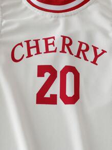 女孩休闲度假字母印花无袖直筒连衣裙，简约百搭夏季连衣裙 - 白色 - 查看 5