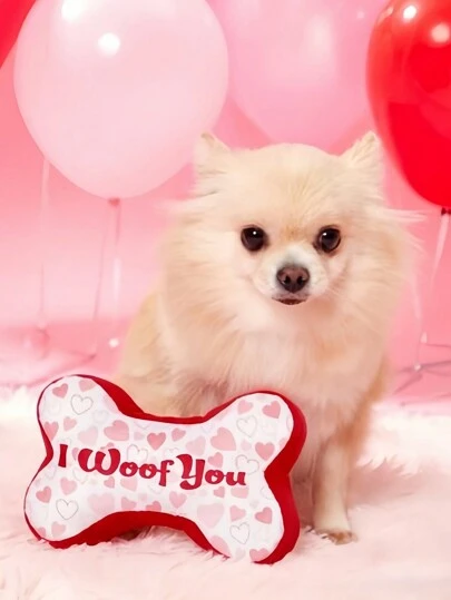 PETSIN 1 件情人节系列猫/狗爱好者礼物和狗/猫妈妈爱宠物毛绒咀嚼娃娃、狗爱好者和狗妈妈爱牙齿清洁吱吱叫娃娃、缓解压力出牙小狗娃娃、可爱互动毛绒吱吱叫狗爱好者和狗妈妈爱娃娃、心形小型犬爱好者和狗妈妈爱咀嚼娃娃、适合中小型猫/狗爱好者礼物和狗/猫妈妈爱宠物、猫爱好者和猫妈妈爱伴侣娃娃