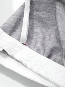 DAZY Women's Adjustable Contrast Color Spaghetti Strap Bra Lingerie For Women - Grey - View 9