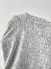 SHEIN Maternity Casual Solid Color Adjustable Waist Flared Pants - Light Grey - View 7