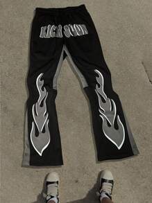 Manfinity Roghcode Plus Size Men Casual Sweatpants, Simpie Style For Daily Wear - Multicolor - View 3