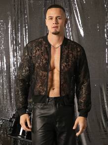 FeverCity Men's Loose Lace Rave Long Sleeve Jacket