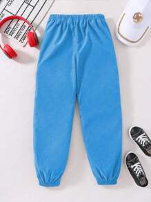 SHEIN Tween Boys' All-Match Versatile Side Asymmetrical Stripe Print Pants - Multicolor - View 2