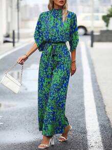 SHEIN Clasi 女士简约系带前连体裤，休闲日常穿着