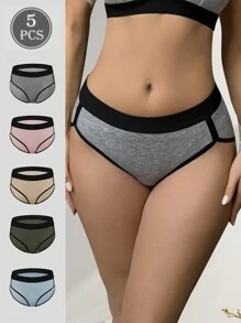 5pcs/Set Women Sexy Strappy Bikini Briefs, Comfortable - Multicolor - View 1