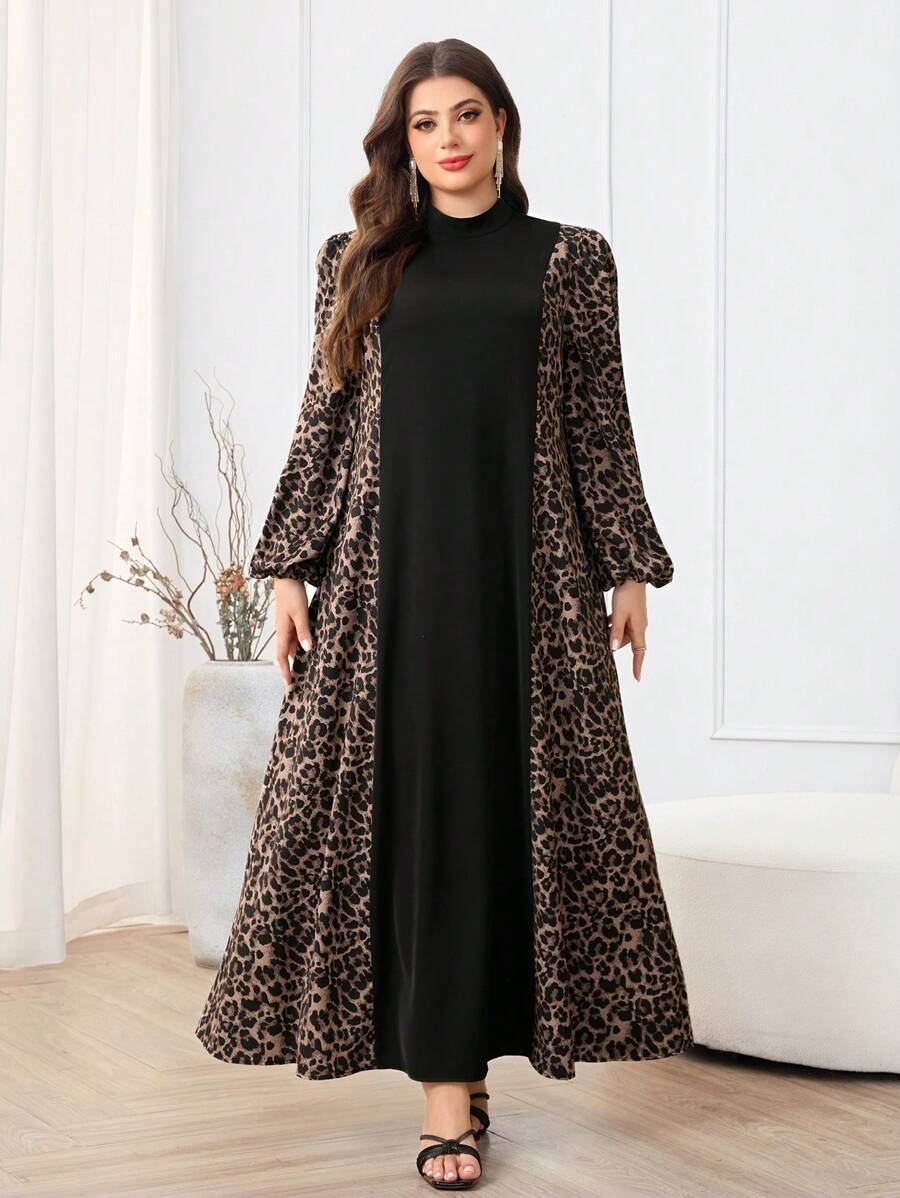 Veilorie Plus Size Women Arabic Style Casual Dress, Minimalist Fashion For Daily Wear Modest
