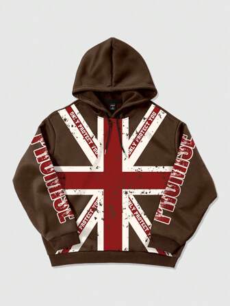 Grunge Punk Men's Casual Stylish Fashionable Sporty Hooded Sweatshirt