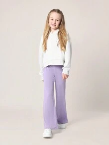 SUMWON Youth Lightning Bolt Graphics Cropped Hoodie Sweatsuit Set Wear Soft Fleece Sport Workout Athletic Fall Winter Activewear Sweatpants Set - Multicolor - View 8