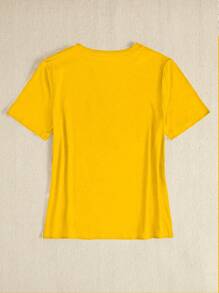 BamGleam Femmes T-shirt à col rond manches courtes ajustées avec impression numérique 23 décontractée