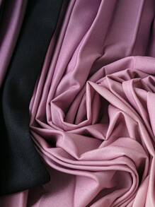 SHEIN Clasi Court Retro  Plus Size Front Tie-Up Gradient Plisse Asymmetric Hem Elegant Dress - Multicolor - View 5