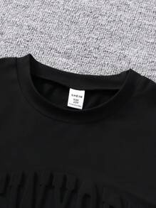 6pcs/Set Tween Boys Casual American Style Letter Embossed Multi-Color Multi-Piece Short Sleeve T-Shirt & Shorts 2 Pieces Set - Multicolor - View 5