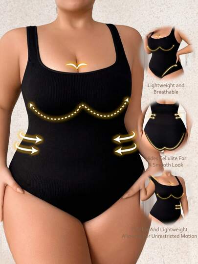 Bodytsuit sin costuras con fondo tipo tanga como moldea silueta para mujer talla grande, prenda moldeadora