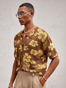 AKNOTIC Business Casual Men's Form-Fitting Revere Collar Open Front Short Sleeve Knitted Top, Suitable For Everyday Wear - Multicolor - View 6