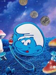 SHEIN X The Smurfs 时尚可爱卡通图案零钱包 - 藍色 - 查看 2