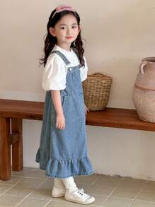 Dazy Kids 年轻女孩秋装 年轻女孩牛仔连衣裙 - 藍色 - 查看 6