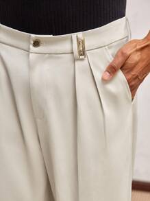 AKNOTIC Party Pantalones rectos de cintura media larga tejidos para hombres, adecuados para uso diario, primavera/verano, vacaciones, fiesta, combinación de pareja