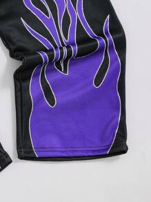 SHEIN Conjunto informal y cómodo de sudadera con capucha y pantalones de chándal para adolescentes varones - Multicolor - Ver 5