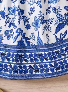 Elladie kids Young Girl Multi-Color Vacation Strap Dress - Blue - View 4