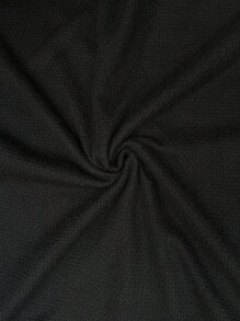 SHEIN Solid Color Square Neck Bow Knitted Casual Maternity Dress, Suitable For Commuting - Black - View 6