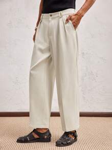 AKNOTIC Party Pantalones rectos de cintura media larga tejidos para hombres, adecuados para uso diario, primavera/verano, vacaciones, fiesta, combinación de pareja