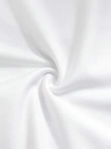 SHEIN Elladie kids 2件套少女圆领短袖印花休闲上衣和短裤套装 - 白色 - 查看 6